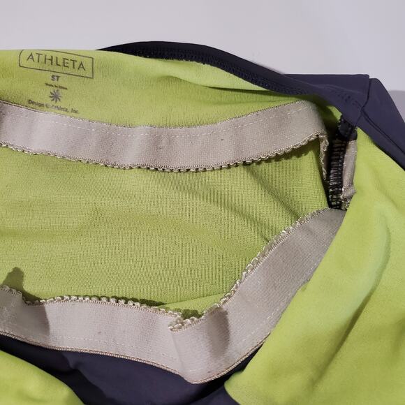 Athleta Shirrendipity Halter Tankini Swim Top Womens Size ST Dress Blue Beach - Picture 8 of 11